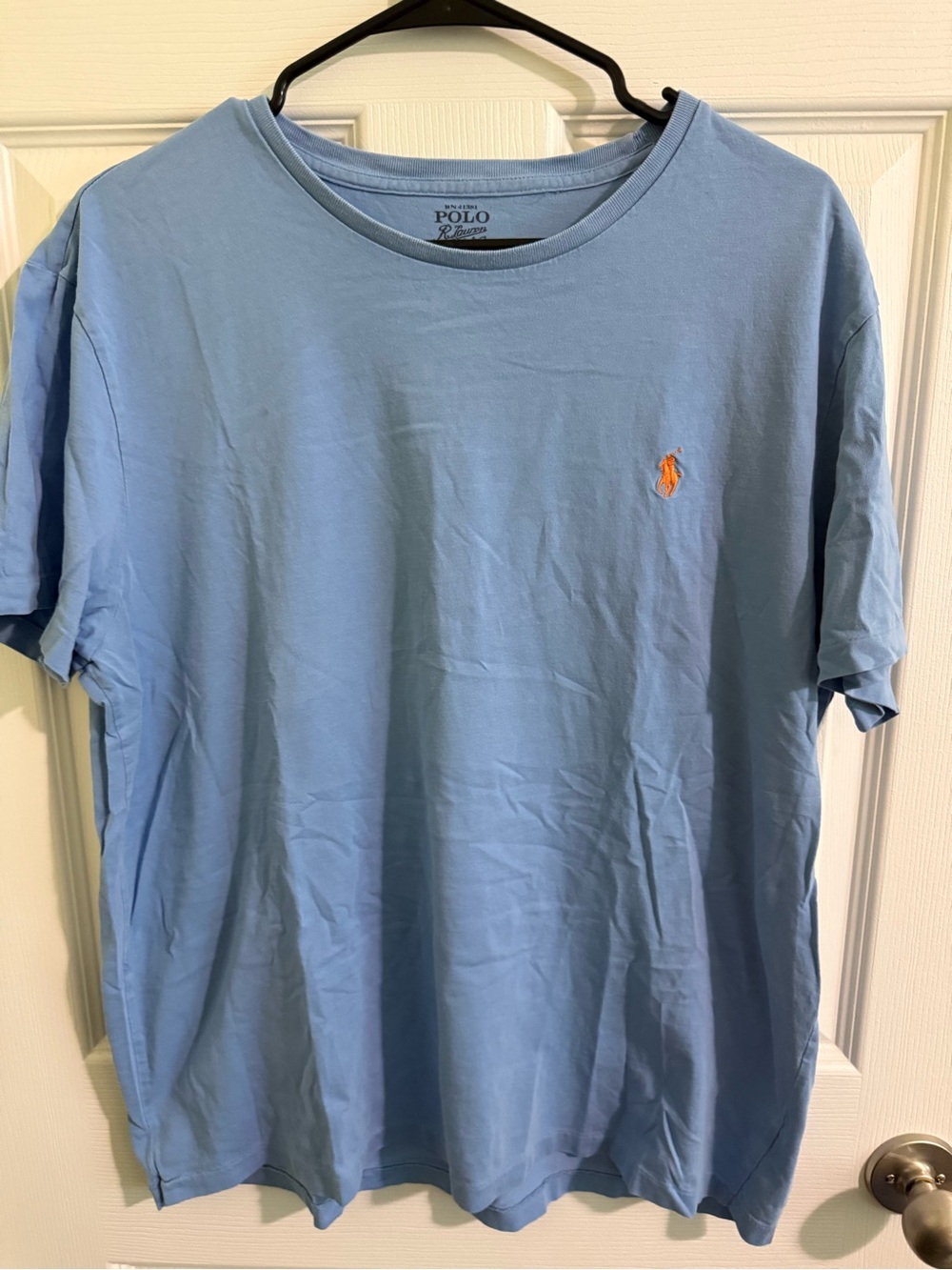Polo by Ralph Lauren Light Blue Short-Sleeve Crewneck Tee with Orange Pony